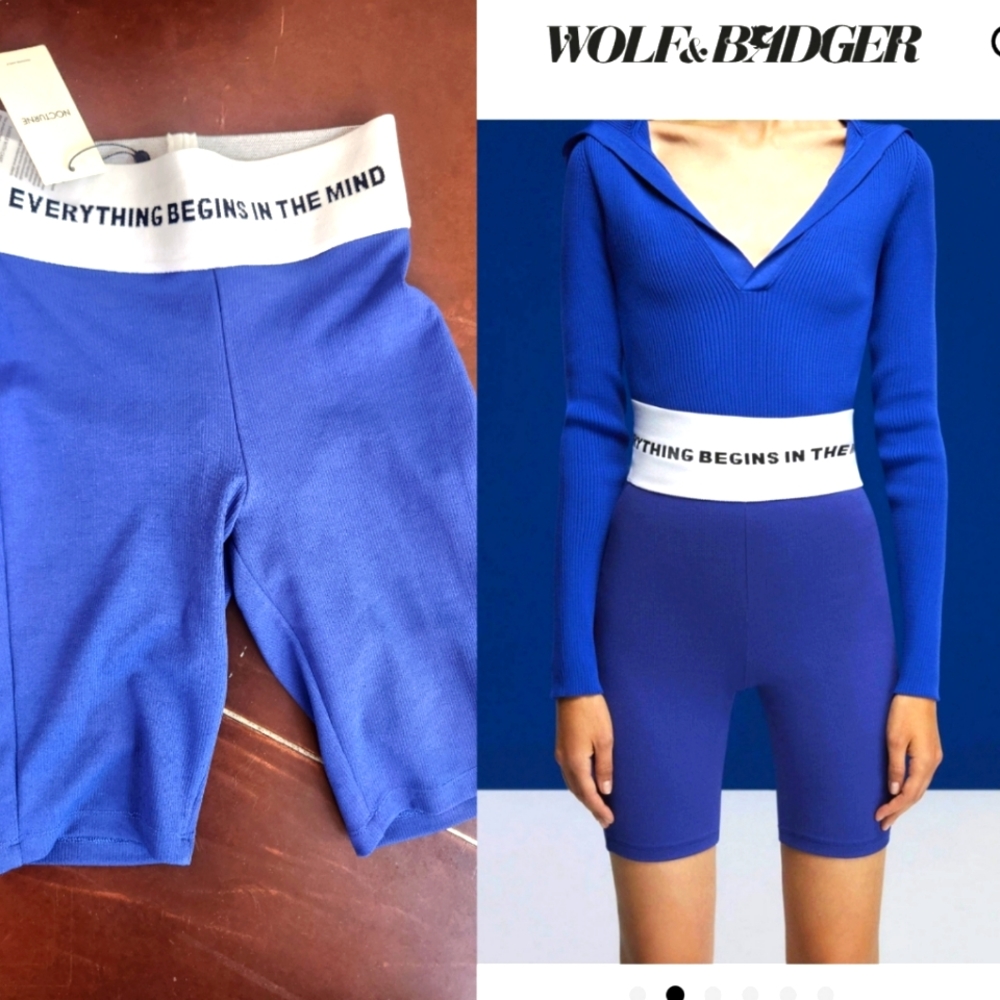 Nwt Wolf & Badger everything is in the mind Cobalt winter bike short xs